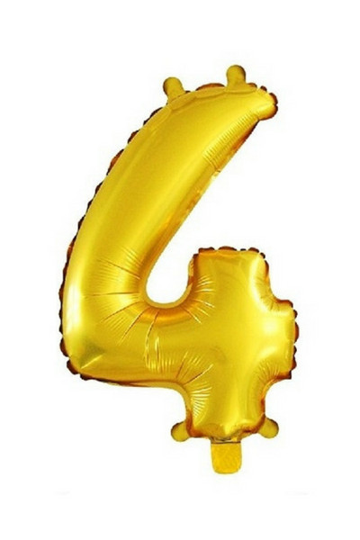 Baloane folie 16" auriu - cifra 4