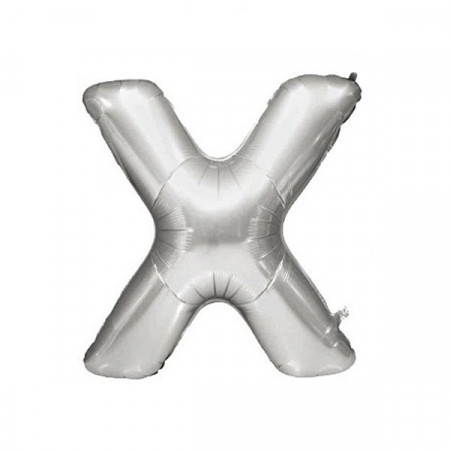 Baloane folie 32" (67cm) argintiu litera X