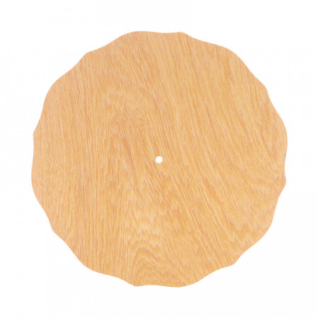 Cadran ceas din lemn model rotund cu margini serpuite, 30 x 0.8 cm