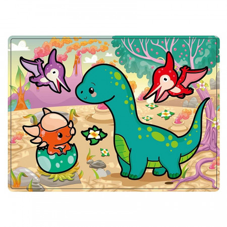 Desen magic la apa + 1 pensula - dinosauri, 20 x 15 cm