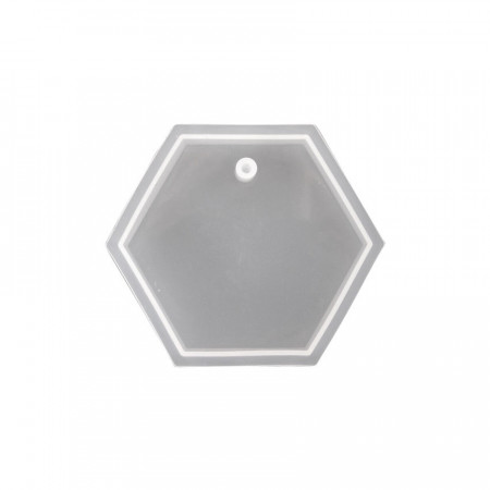 Forma profesionala de turnat din silicon transparent - hexagon, 8 cm