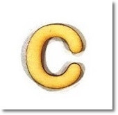 Litera din lemn - litera C (pret/buc)