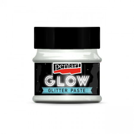Pasta glitter fosforescent Glow Pentart 50 ml - Curcubeu - verde