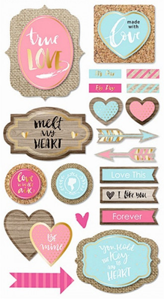 Set 2 coli cu autocolante reliefate texte de scrapbooking, 17 x 9.5 cm