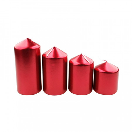 Set 4 lumanari rosii pentru Advent, 50-75-90-105 x 60 mm