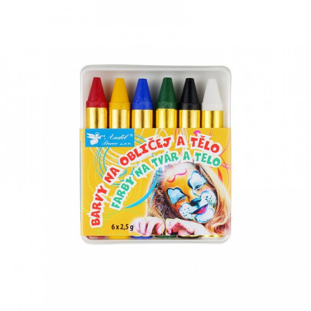 Set 6 creioane de fata - culori simple, 2.5 g / buc.