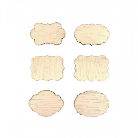 Set 6 tablite din lemn, 6 x 8 cm