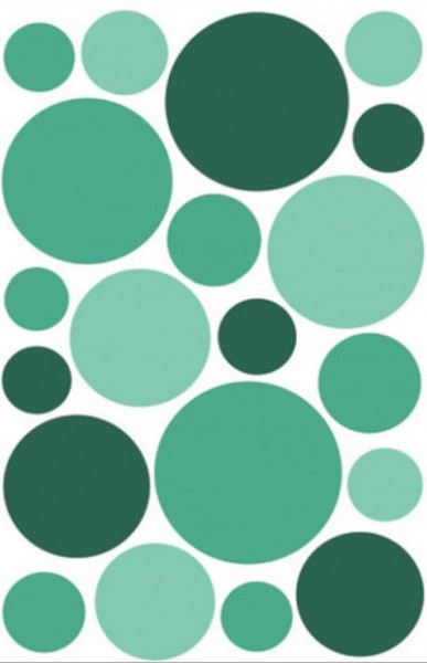 Sticker perete cu scop decorativ - cercuri verzi mici si mari