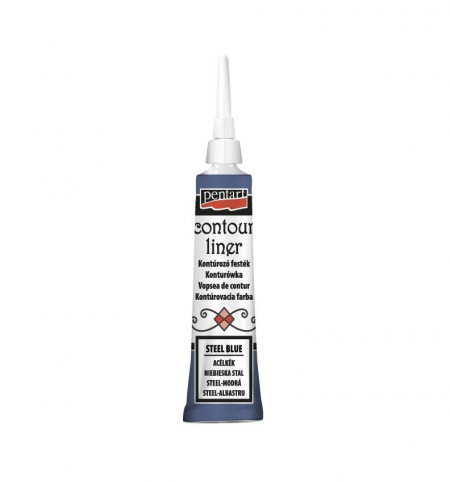 Vopsea contur universal Pentart 20 ml - Albastru sclipicios