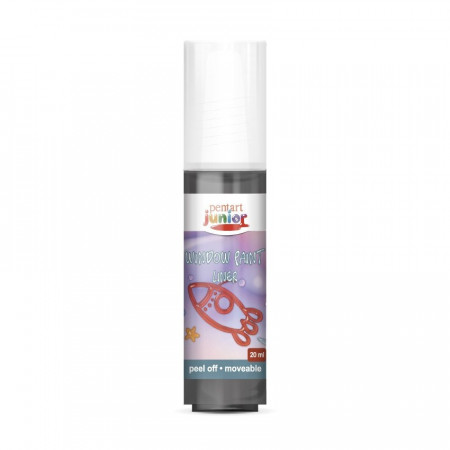 Vopsea de sticla exfoliabila Pentart junior 20 ml - Negru - contur