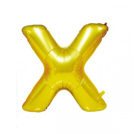 Baloane folie 16" (41cm) auriu litera X