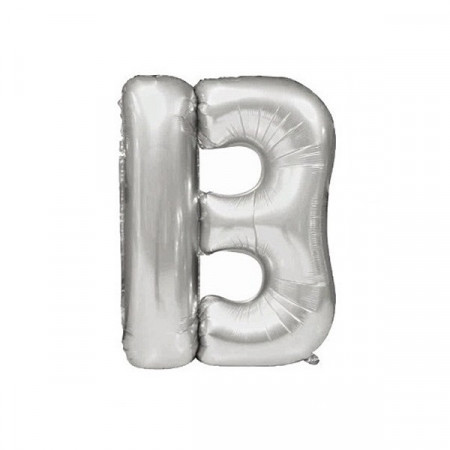 Baloane folie 32" (67cm) argintiu litera B