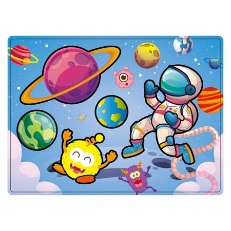 Desen magic la apa + 1 pensula - cosmonaut, 20 x 15 cm