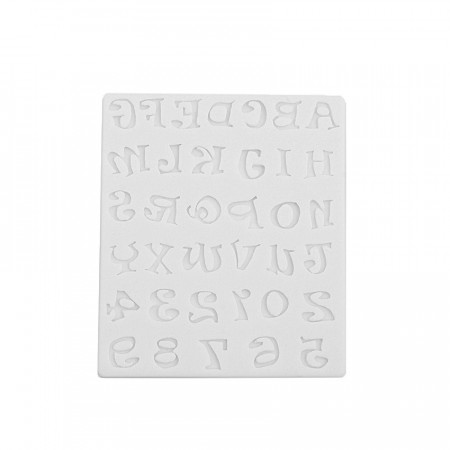 Forma de turnat / modelat din silicon DIY - alfabet si numere, 11.8 x 10 x 0.8 cm