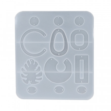 Forma profesionala de turnat din silicon transparent - cercei lungi, 15.5 x 14 cm