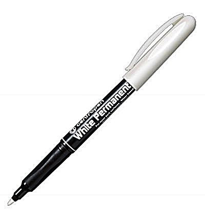 Marker permanent alb Centropen, varf 2,5 mm