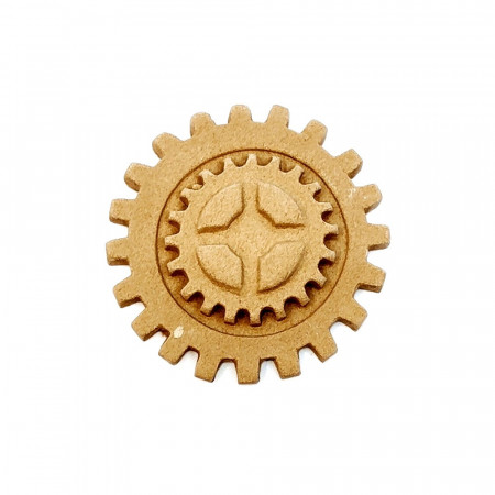 Ornament din lemn termoplastic - roata dintata, 7 cm