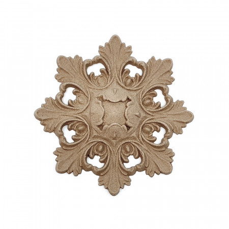 Ornament din lemn termoplastic - rozeta, 9 x 6 cm