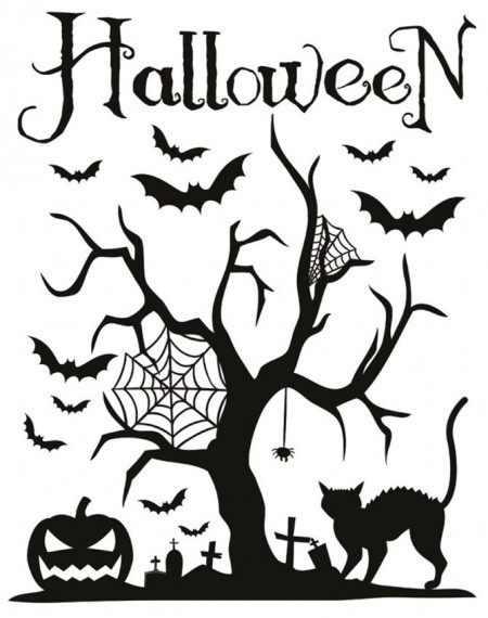 Sticker geam, motive de Halloween - lilieci, 30 x42 cm