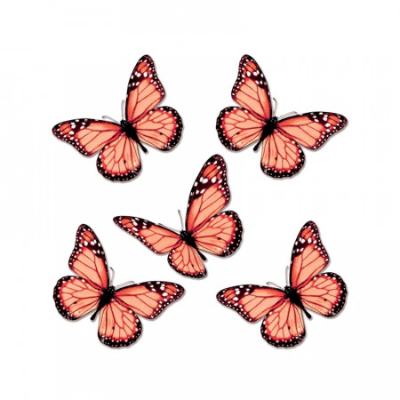 Sticker pentru geam cu fluturi rosii, 30 x 33.5 cm