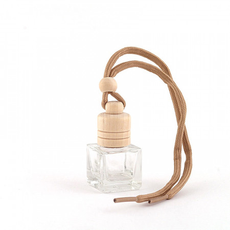 Sticluta mica pentru parfum / odorizant cu snur, model cubic 5.5 x 2.5 x 2.5 cm