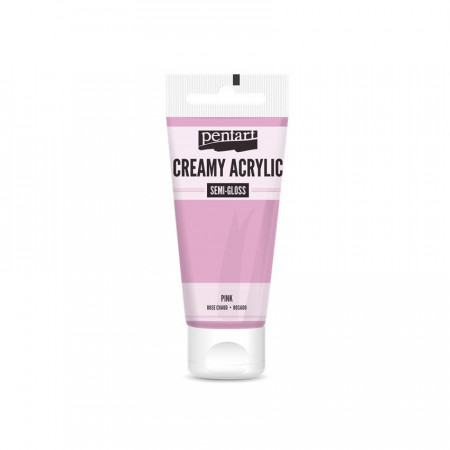 Vopsea acrilica cremoasa semilucioasa 200 ml - Roz