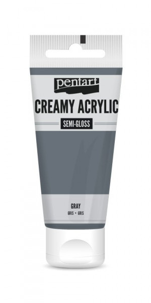 Vopsea acrilica cremoasa semilucioasa Pentart 60 ml - Gri