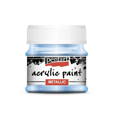 Vopsea acrilica metalizata Pentart 50ml - Albastru deschis