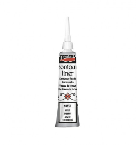 Vopsea contur universal Pentart 20 ml - Argintiu