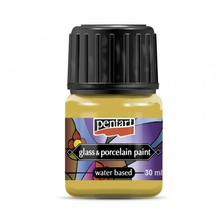 Vopsea pentru sticla si portelan Pentart 30ml - Auriu