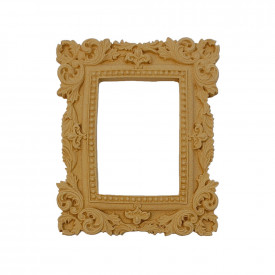 Ornament din lemn termoplastic - rama dreptunghi, 10 x 9 cm