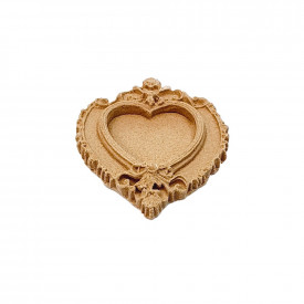 Ornament din lemn termoplastic - rama inima, 6 x 5 cm
