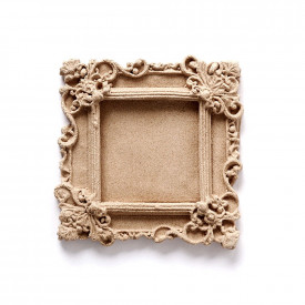 Ornament din lemn termoplastic - rama patrata, 5 x 5 cm