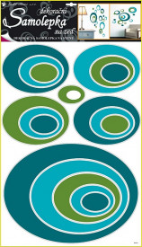 Sticker camera - ovale albastre si verzi, 70 x 42 cm