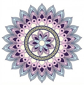 Sticker geam - mandala mov, 30 x 30 cm