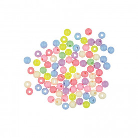 Margele din plastic colorate si gaurite, 20 g, 80 buc/set