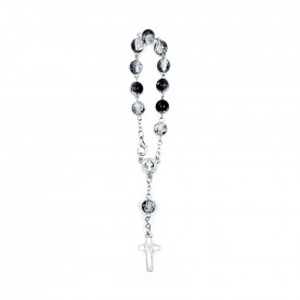 Matanii argintii cu perle negre, 14 cm