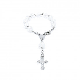 Matanii argintii cu perle transparente, 14 cm