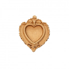 Ornament din lemn termoplastic - rama inima, 6 x 5 cm