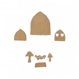 Set 7 ornamente din lemn termoplastic - elemente de basm