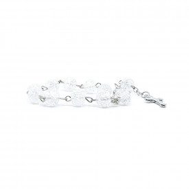 Matanii argintii cu perle transparente, 14 cm