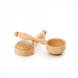 Set 2 lingurite din lemn - cupa rotunda