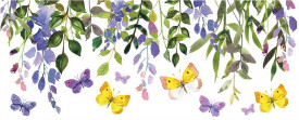 Sticker pentru geam tip perdea - fluturi galbeni, 60 x 22.5 cm