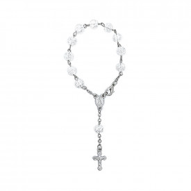 Matanii argintii cu perle transparente, 14 cm