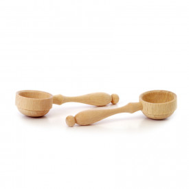 Set 2 lingurite din lemn - cupa rotunda