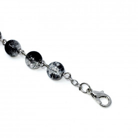 Matanii argintii cu perle negre, 14 cm