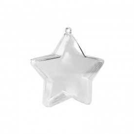 Stea transparenta din plastic, 10 cm