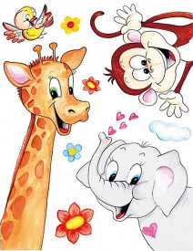 Sticker geam - animale de safari, 30 x 42 cm