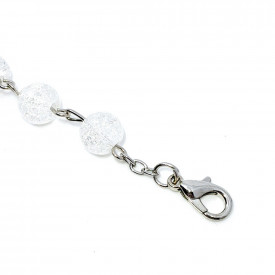 Matanii argintii cu perle transparente, 14 cm