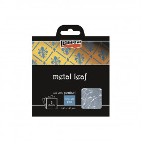 Set 5 foite fumurii metalizate Pentart - argint, 14 x 14 cm